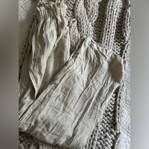 NWOT- Thread & Supply- Linen Blend Paper Bag Wide Leg Pants (Wheat)- Size XXS - Picture 7 of 8